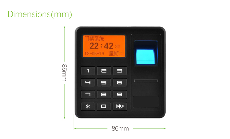 Fingerprint access control with LCD display